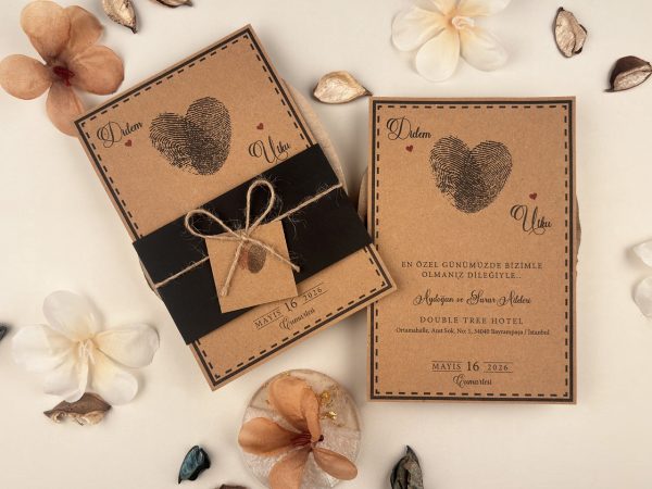 Invitație kraft de nuntă 74769 - imagine 2