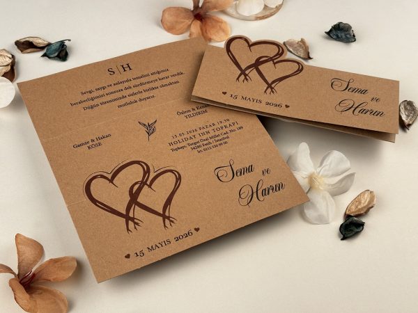 Invitație kraft de nuntă 74772 - imagine 2