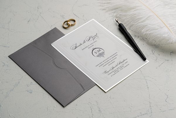 Invitație elegantă de nuntă 9144 - imagine 2
