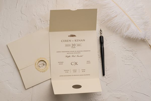 Invitație minimalistă de nuntă 9149 - imagine 2