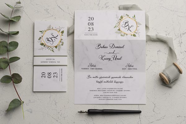 Invitație minimalistă de nuntă 9209