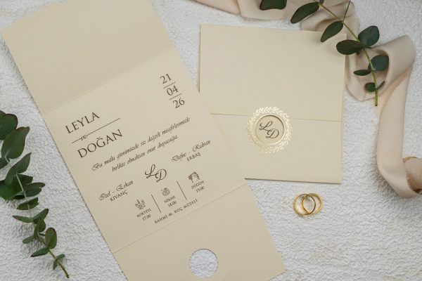Invitație minimalistă de nuntă 9149 - imagine 3