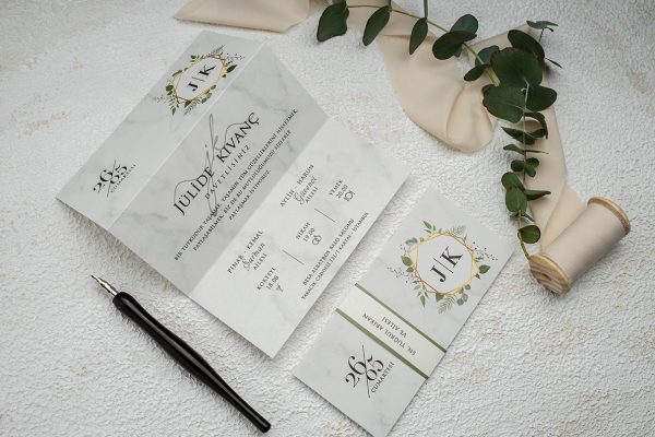 Invitație minimalistă de nuntă 9209 - imagine 4