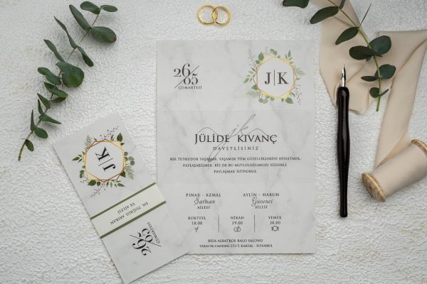 Invitație minimalistă de nuntă 9209 - imagine 3