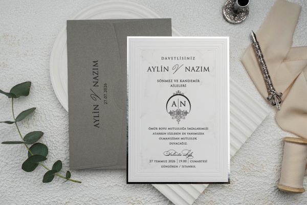 Invitație elegantă de nuntă 9144 - imagine 3