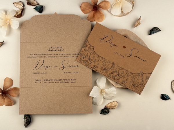 Invitație kraft de nuntă 85852