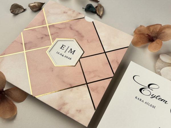 Invitație elegantă de nuntă 85860 - imagine 3