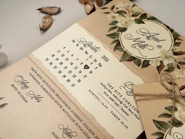 Invitație pliabilă de nuntă 85864 - imagine 2