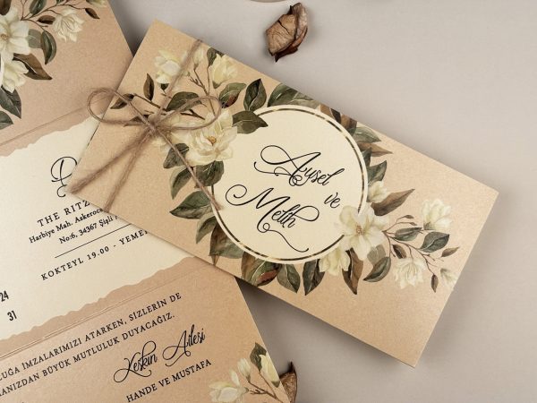 Invitație pliabilă de nuntă 85864 - imagine 3