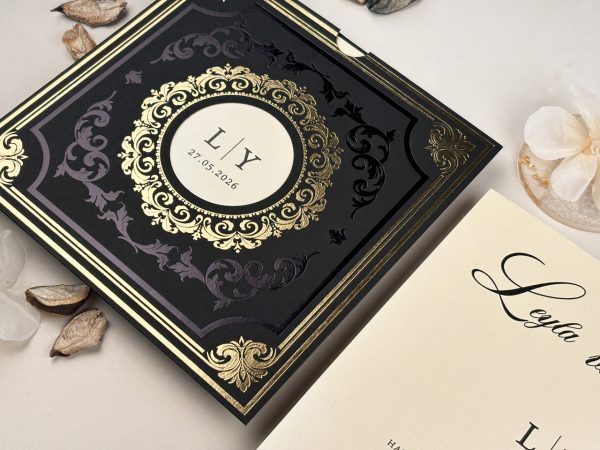 Invitație elegantă de nuntă 85865 - imagine 3