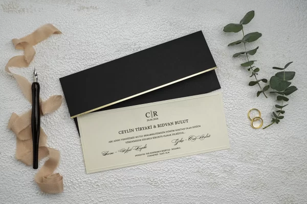Invitație elegantă de nuntă 9259 - imagine 2