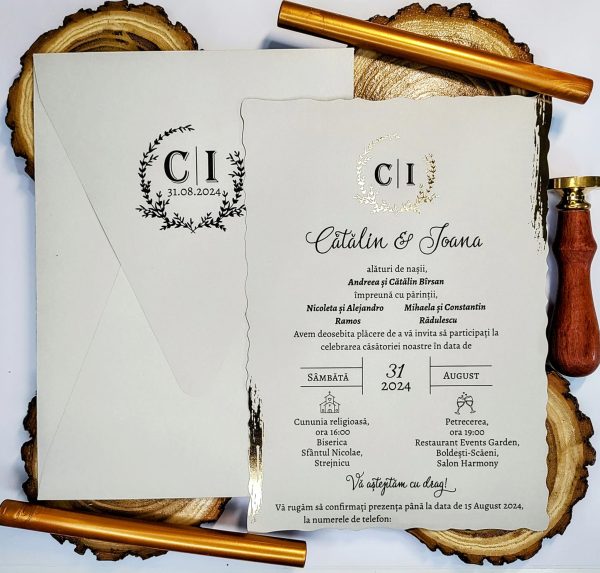 Invitație elegantă de nuntă 9263 - imagine 3