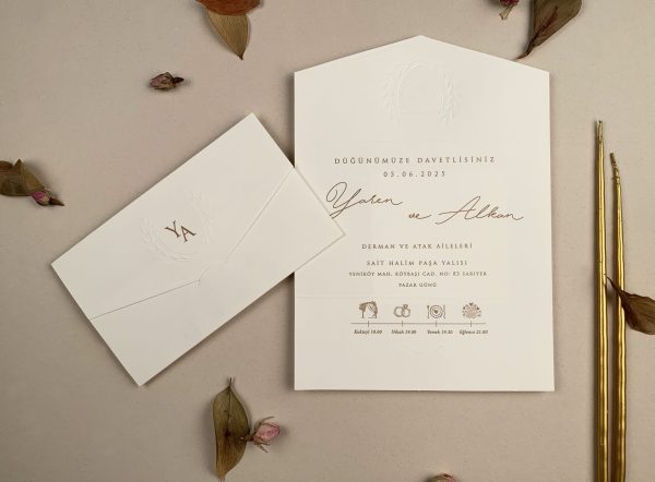 Invitație minimalistă de nuntă 12284