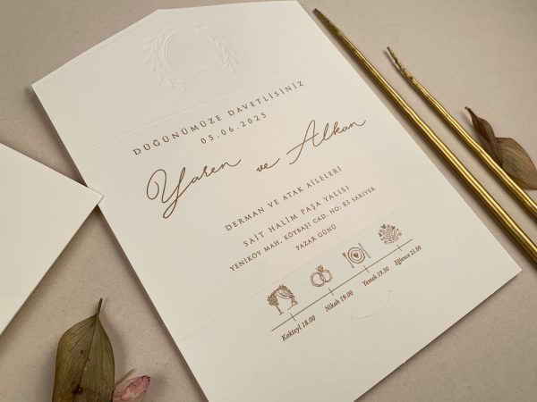 Invitație minimalistă de nuntă 12284 - imagine 3