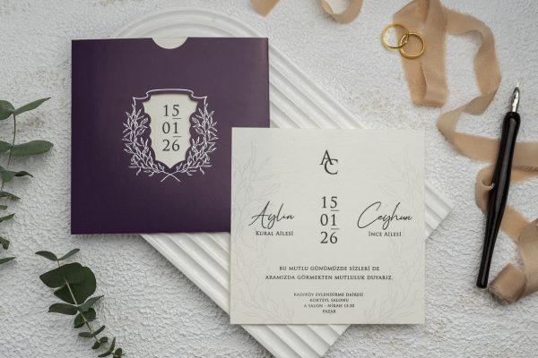 Invitație elegantă de nuntă 9284