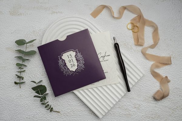 Invitație elegantă de nuntă 9284 - imagine 2