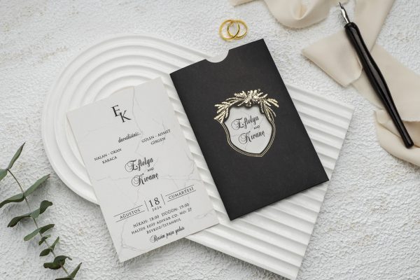 Invitație elegantă de nuntă 9295 - imagine 2