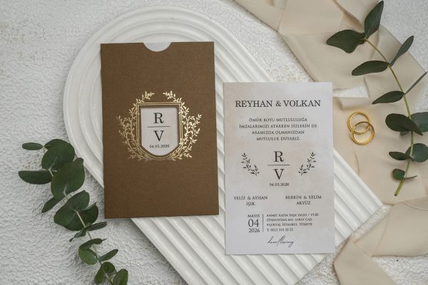 Invitație elegantă de nuntă 9296