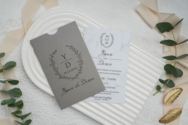 Invitație elegantă de nuntă 9297 - imagine 2