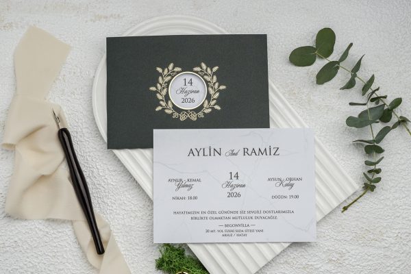 Invitație elegantă de nuntă 9303