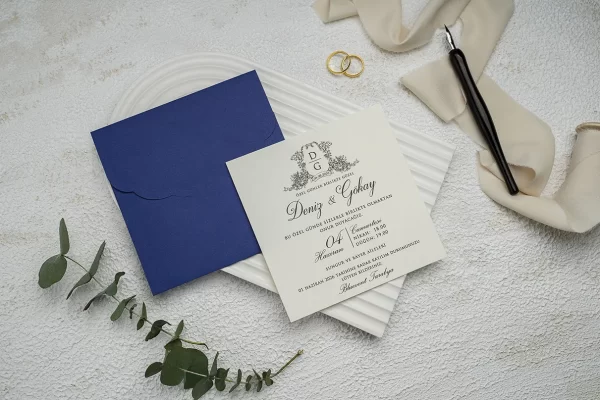 Invitație clasică de nuntă 9305 - imagine 2