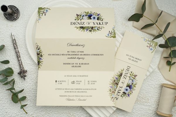 Invitație minimalistă de nuntă 9314 - imagine 2