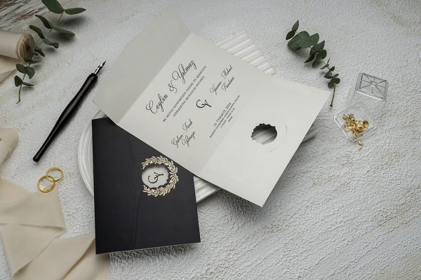Invitație minimalistă de nuntă 9318 - imagine 2