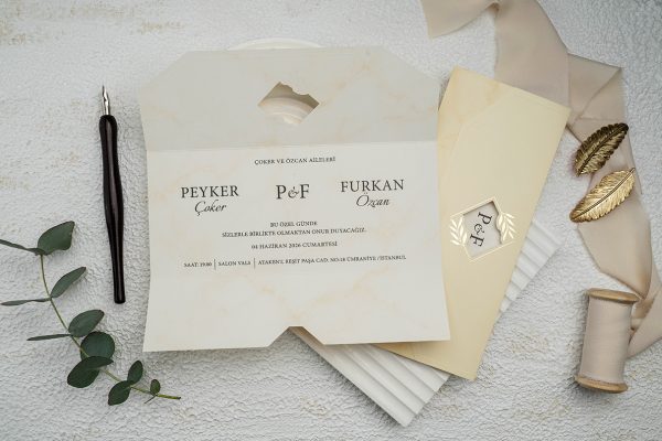 Invitație minimalistă de nuntă 9326 - imagine 2