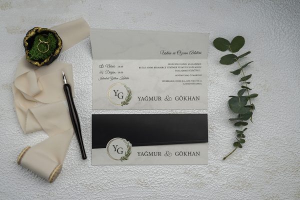 Invitație minimalistă de nuntă 9335