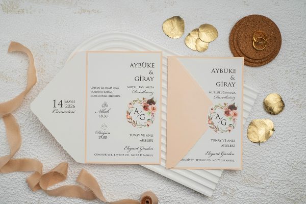 Invitație minimalistă de nuntă 9349
