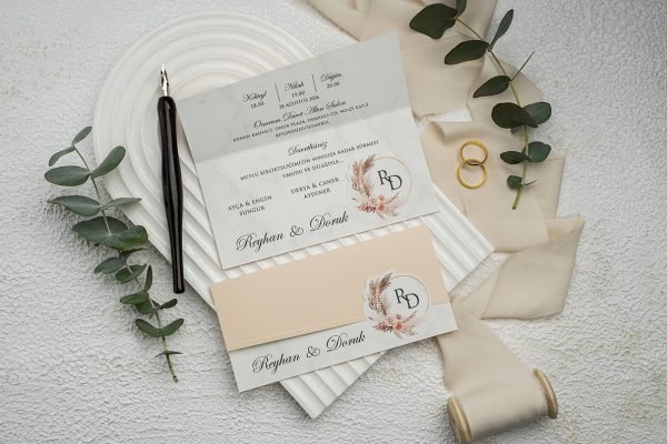 Invitație minimalistă de nuntă 9362 - imagine 2