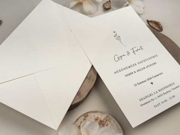 Invitație minimalistă de nuntă 13314 - imagine 2