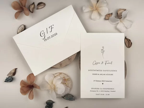 Invitație minimalistă de nuntă 13314
