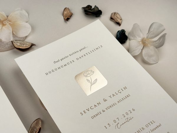 Invitație elegantă de nuntă 13321 - imagine 3