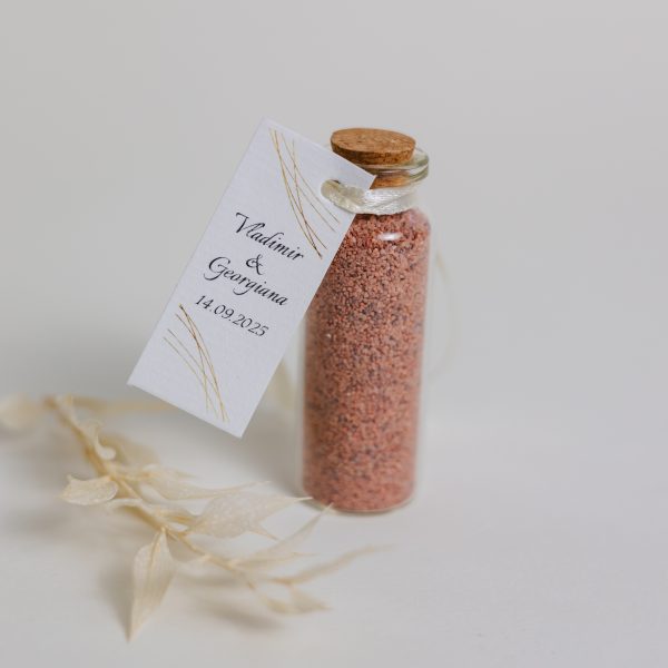 Mărturie handmade pentru nuntă/botez - sticluță nisip colorat - imagine 4