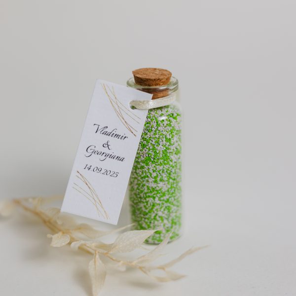 Mărturie handmade pentru nuntă/botez - sticluță nisip colorat - imagine 9