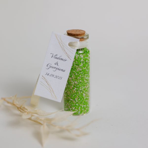 Mărturie handmade pentru nuntă/botez - sticluță nisip colorat - imagine 20