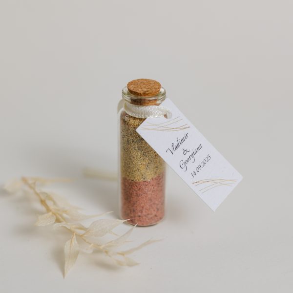 Mărturie handmade pentru nuntă/botez - sticluță nisip colorat - imagine 22