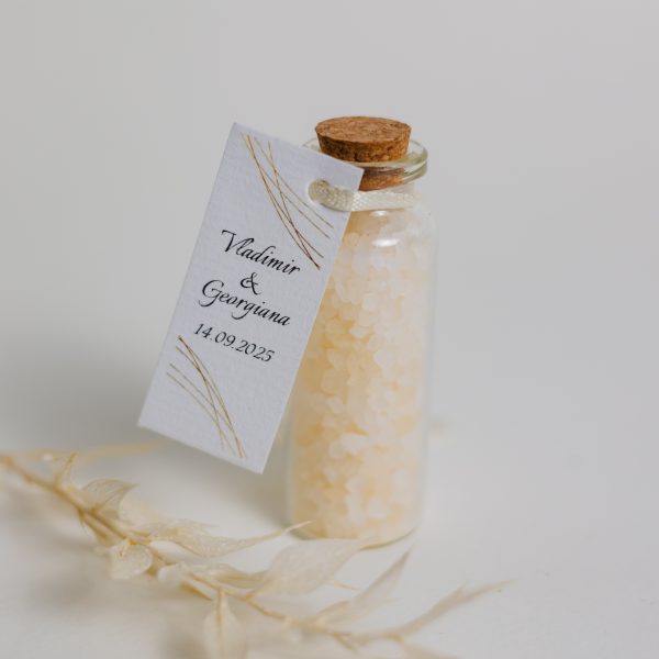 Mărturie handmade pentru nuntă/botez - sticluță sare de baie - imagine 12