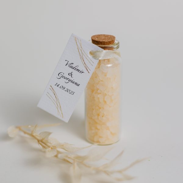 Mărturie handmade pentru nuntă/botez - sticluță sare de baie - imagine 10