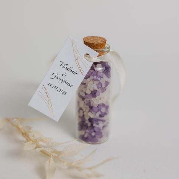 Mărturie handmade pentru nuntă/botez - sticluță sare de baie - imagine 9