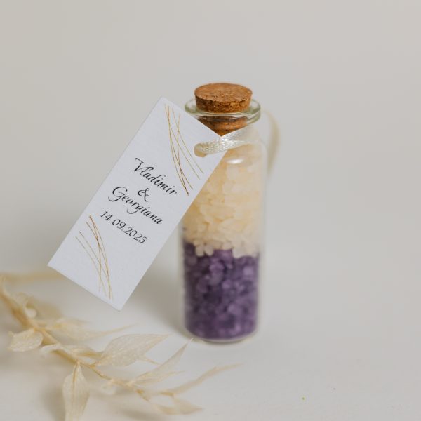 Mărturie handmade pentru nuntă/botez - sticluță sare de baie - imagine 8