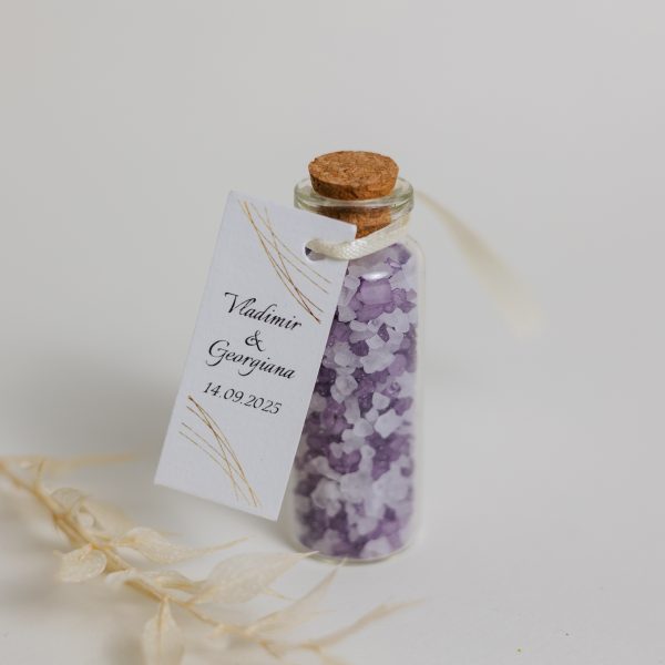 Mărturie handmade pentru nuntă/botez - sticluță sare de baie - imagine 7